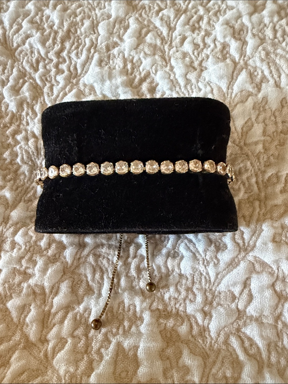 Crystal Tennis Bracelet - Gold Tone